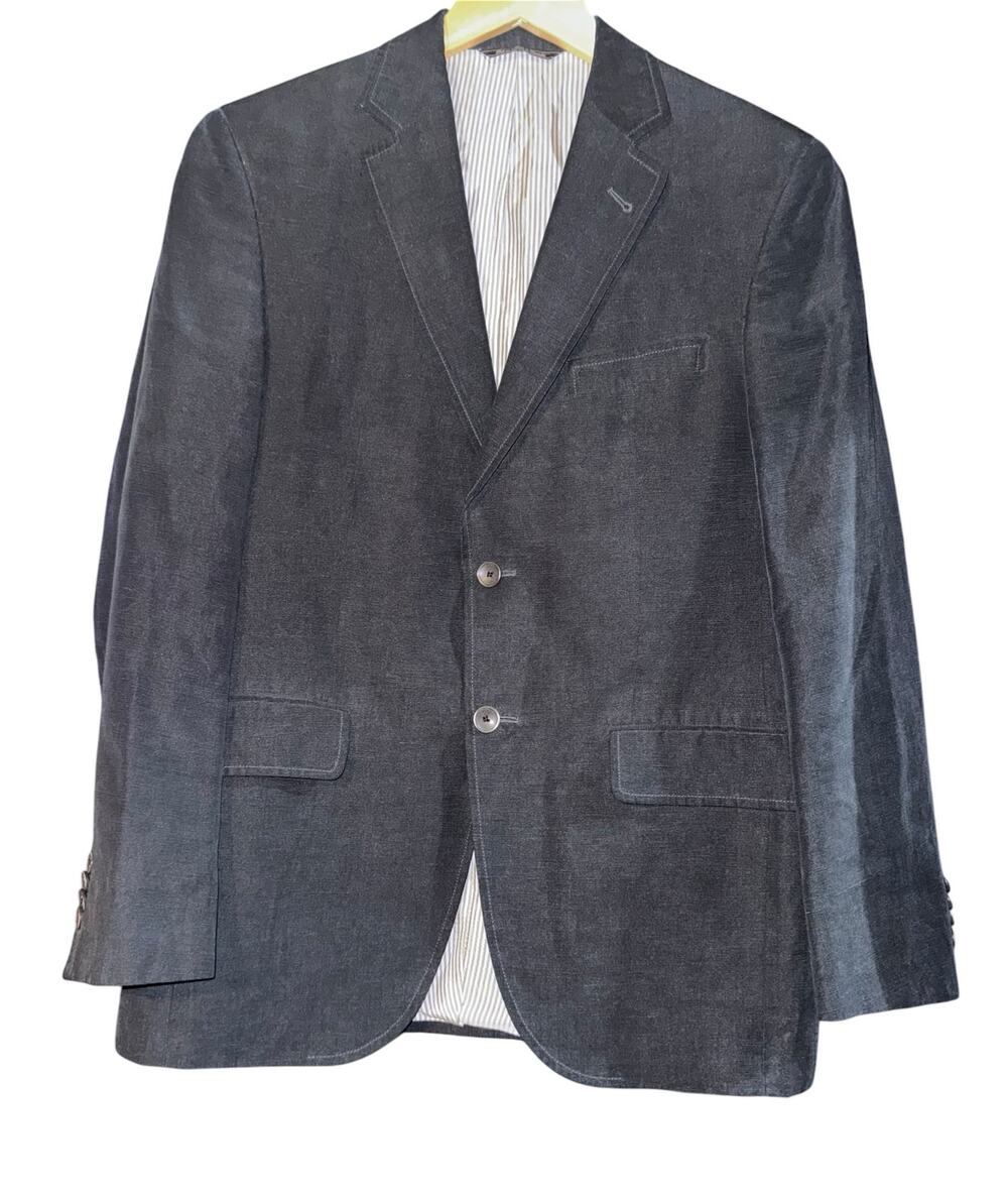 Jack Victor Montreal Linen Blend‎ Blazer Men's 38 S Black Wedding Party Formal